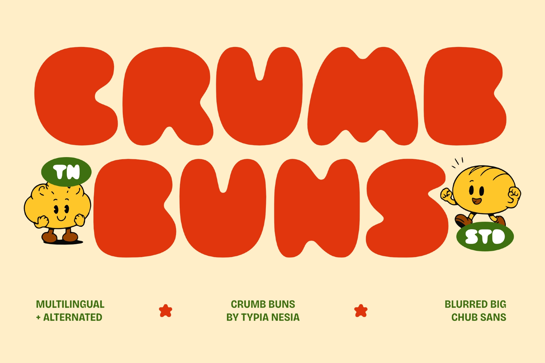 Crumb Buns - Chunky Bubble Display Font