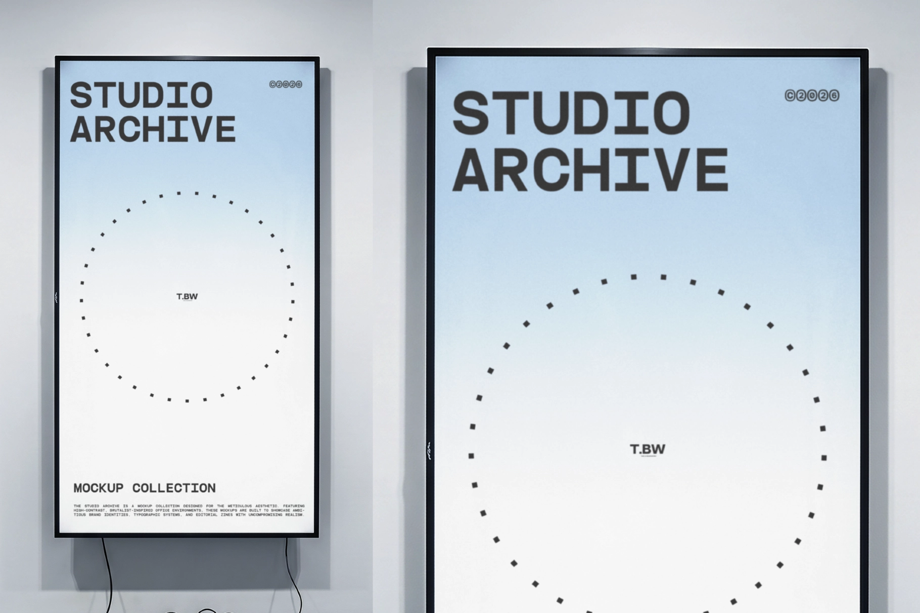 Vertical Display Wall Mockup