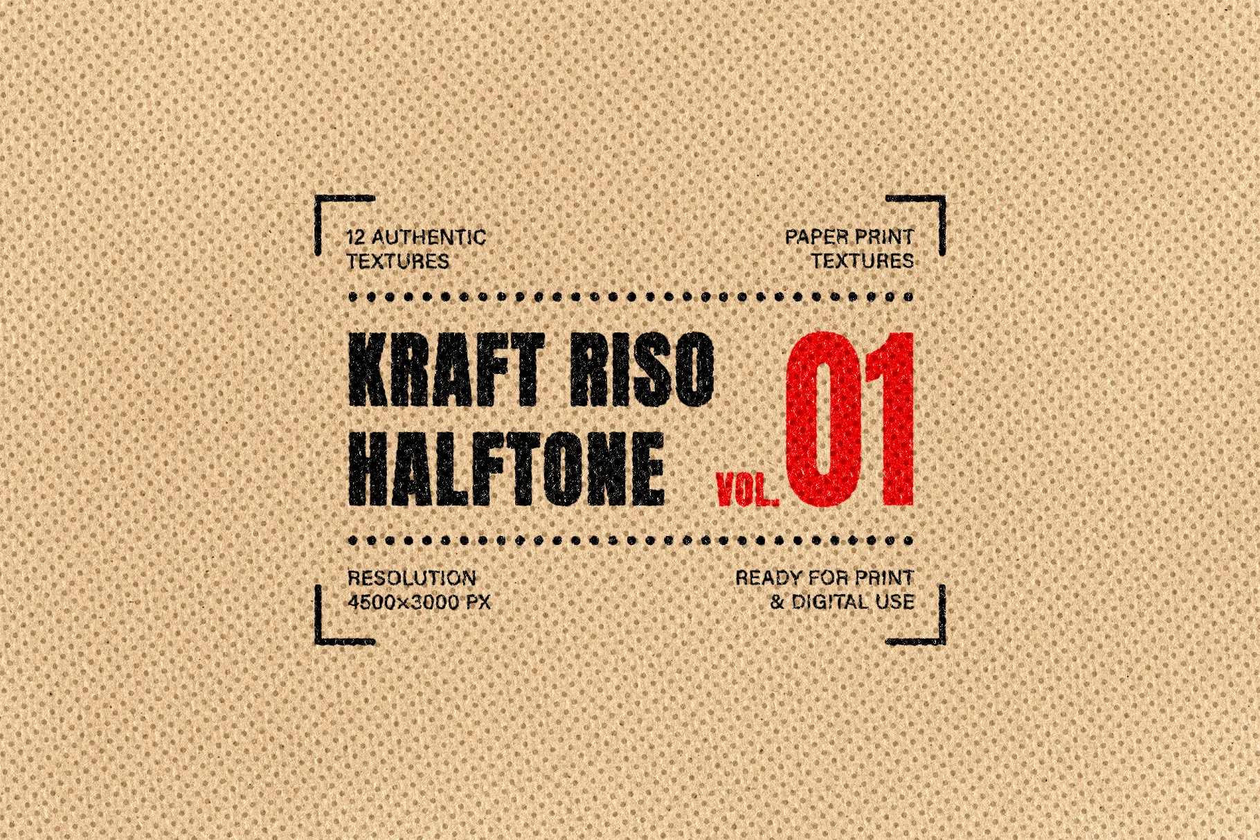 Kraft Riso B&W Halftone Texture