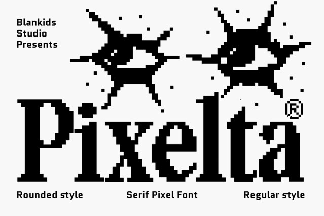 Pixelta – Bold Serif Pixel Font