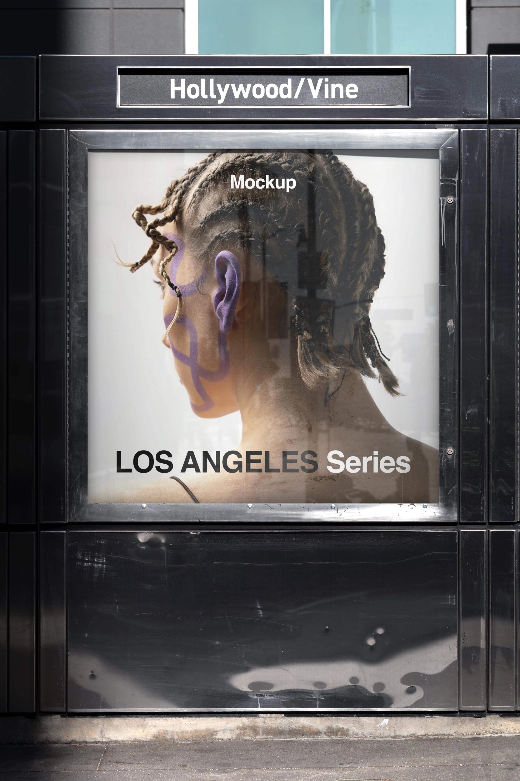 Subway Display Case Poster Mockup