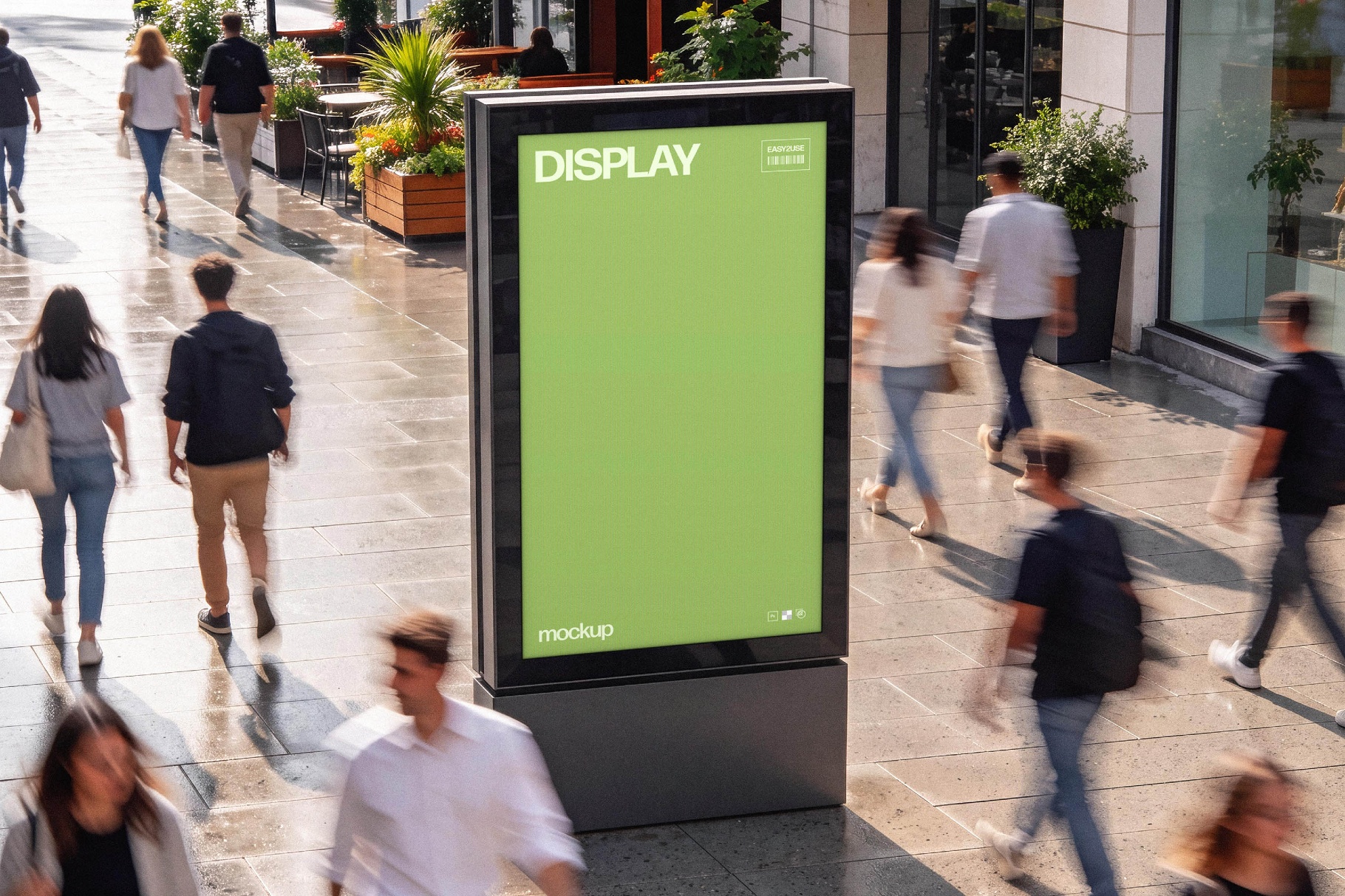 Outdoor Vertical Advertising Display Mockup