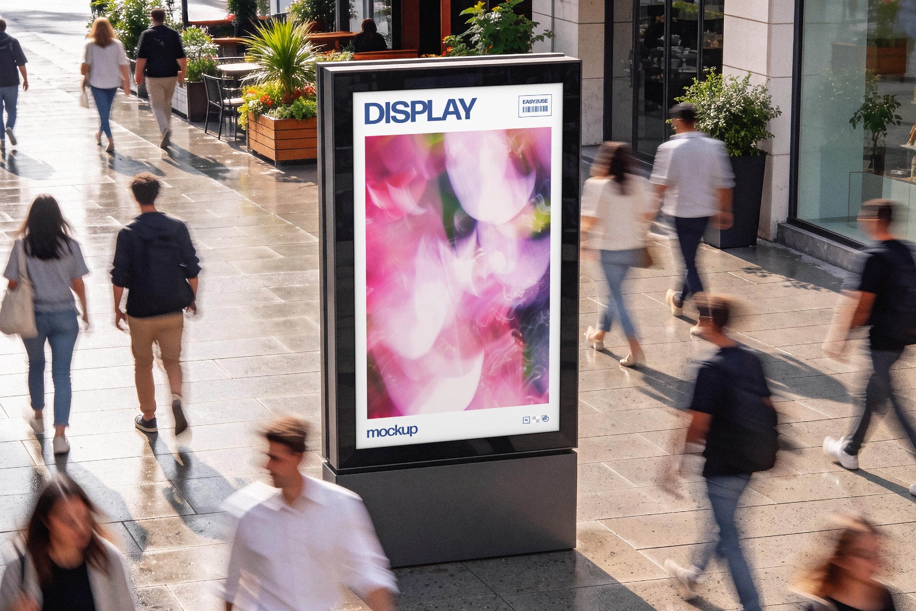 Outdoor Vertical Advertising Display Mockup