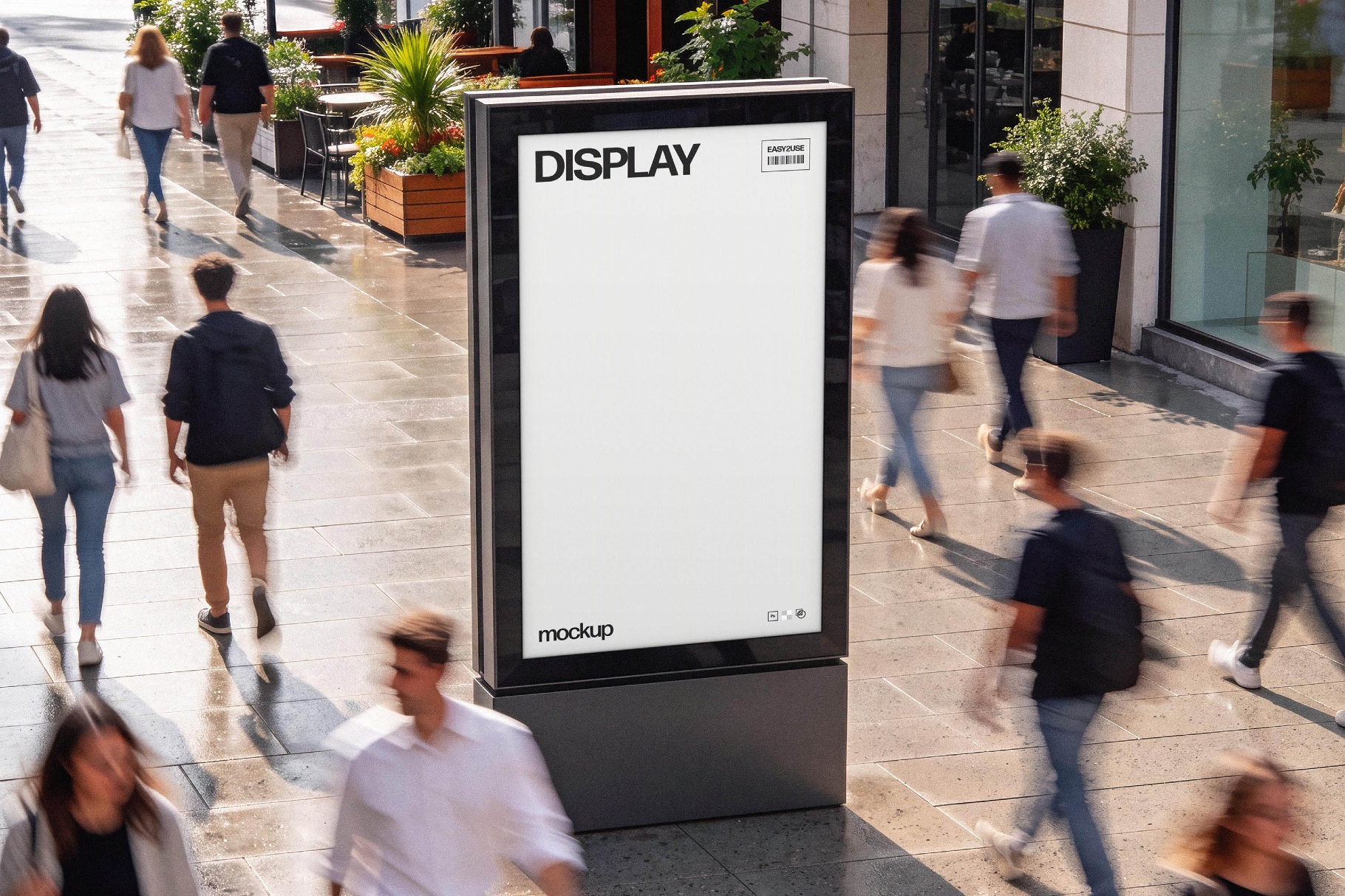 Outdoor Vertical Advertising Display Mockup