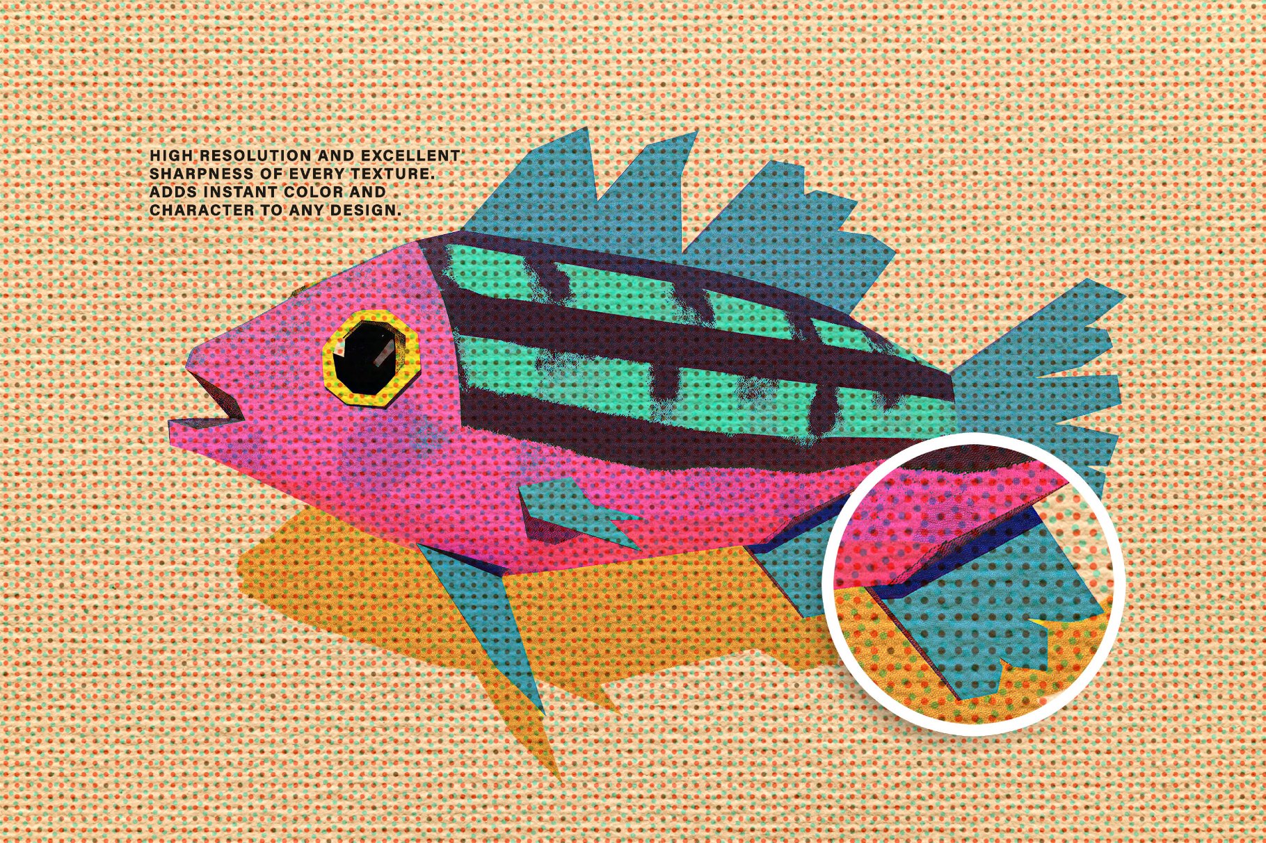 Kraft Riso Color Halftone Texture