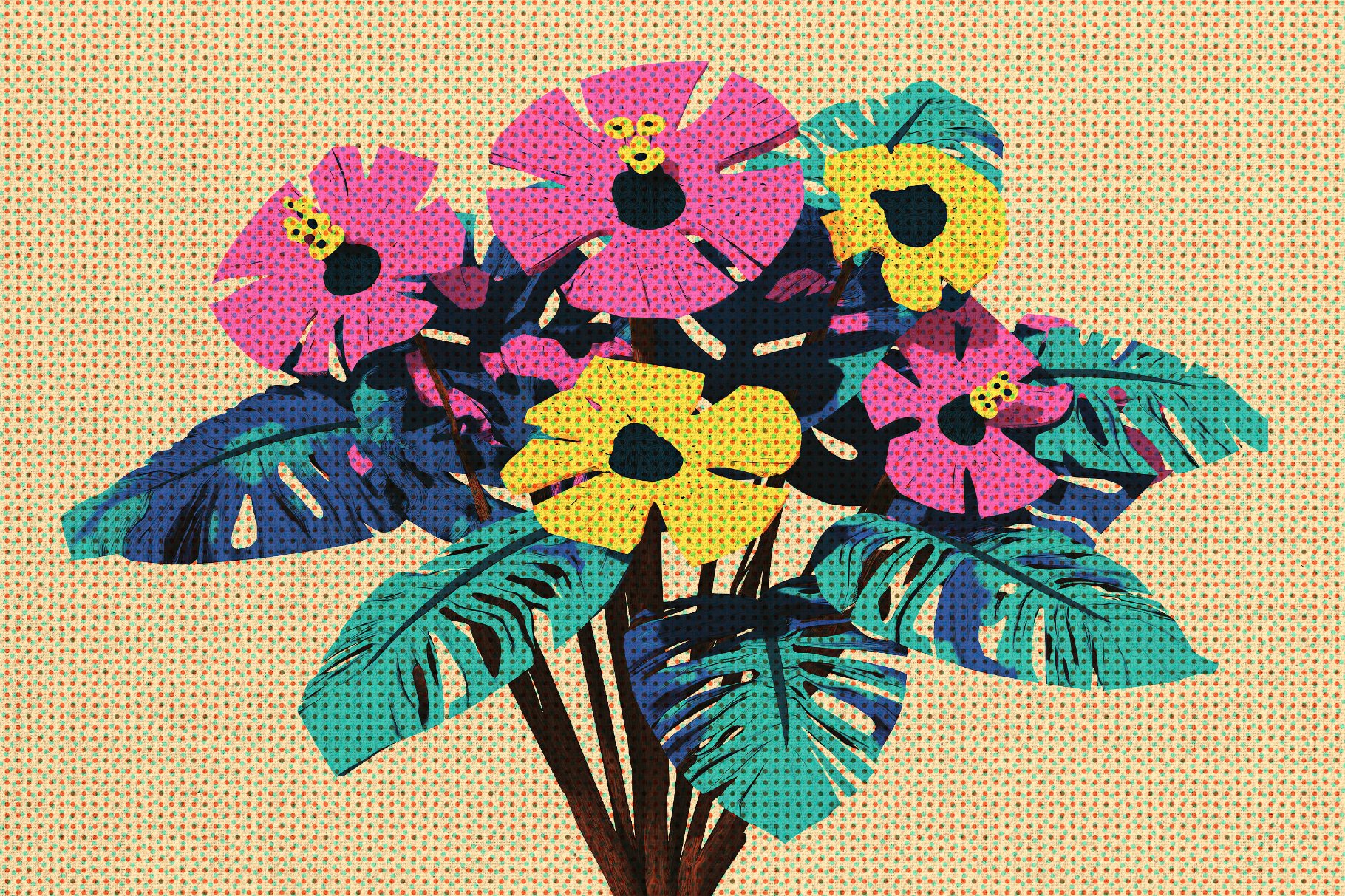 Kraft Riso Color Halftone Texture