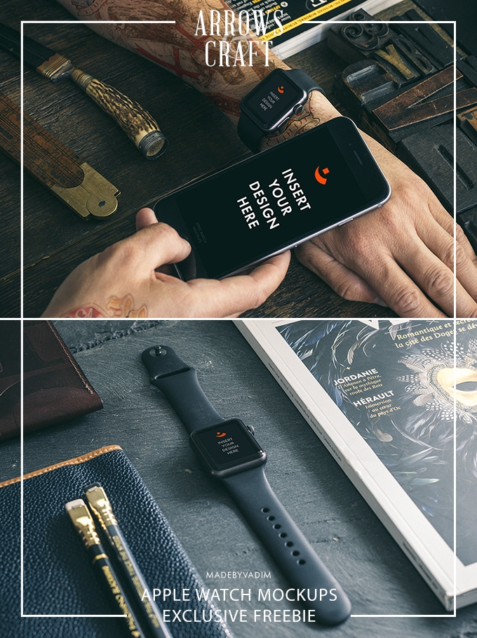 Download Apple Watch mockup: download free PSD template