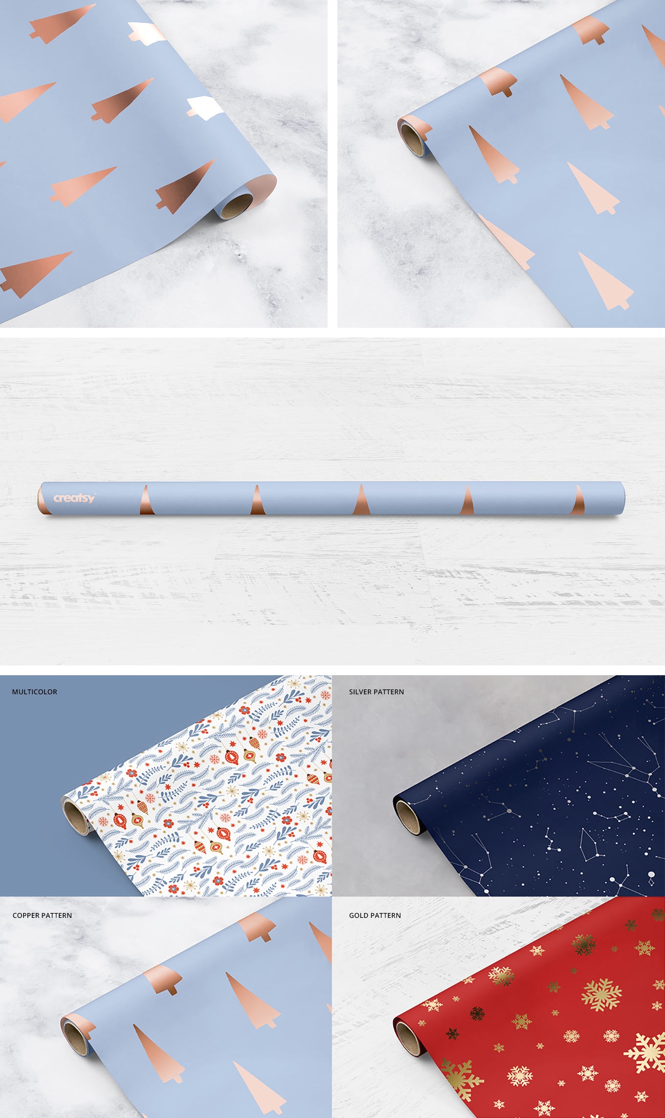 Download Wrapping paper mockup set — download PSD template
