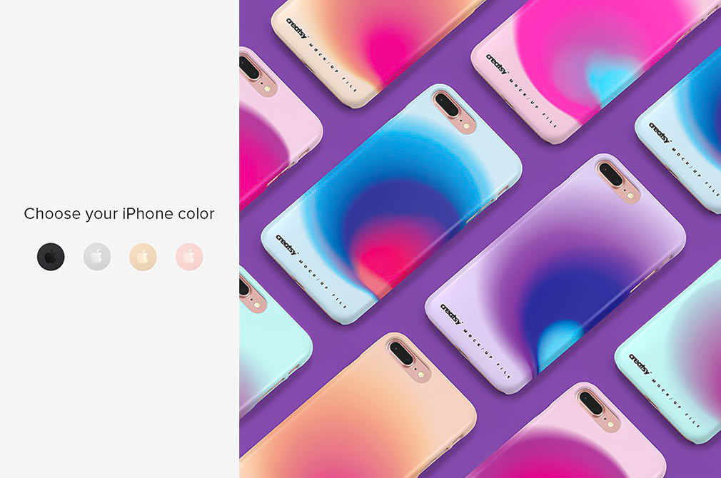 Download Free iPhone 8 case mockup set — download PSD template