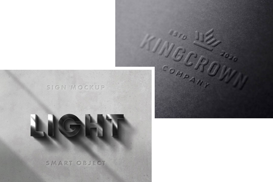 Mockup embossed logo on surface in color of your choice by Logo_mockups