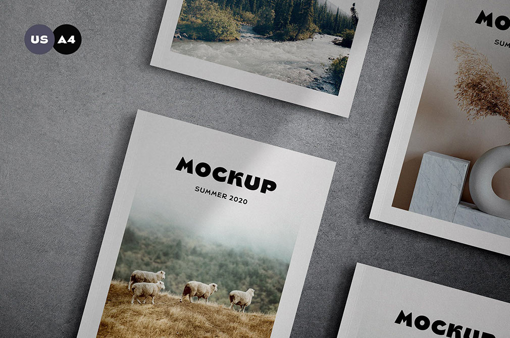 Download Magazine Cover Mockup Scenes