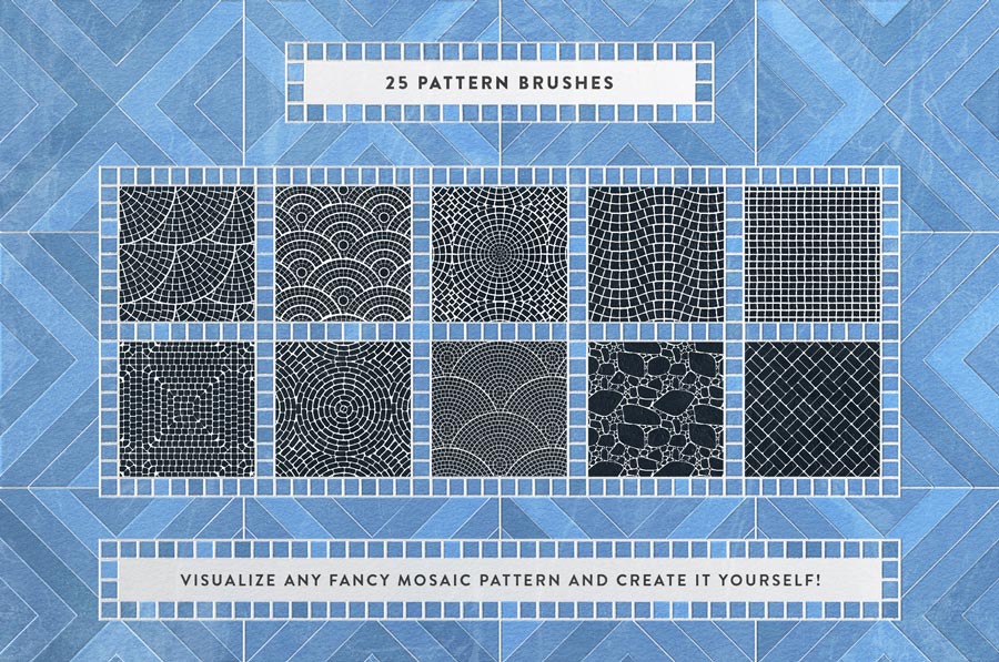 Mosaic Tile Procreate Brushes by Pixelbuddha