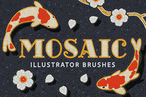 Mosaic Tile Illustrator Brushes by Pixelbuddha