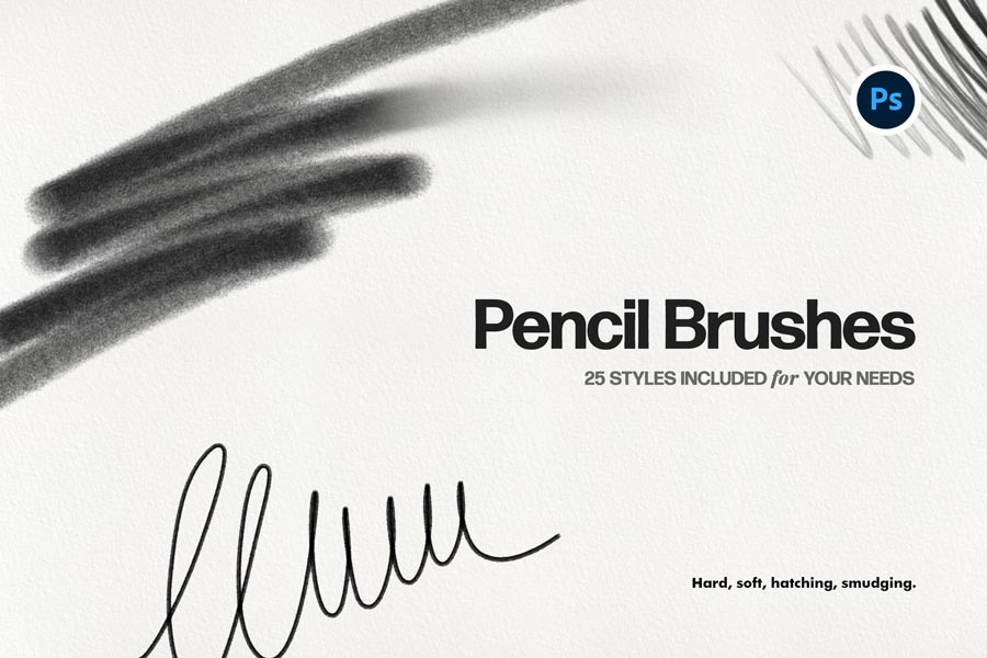 Basic Pencil Photoshop Brushes by Pixelbuddha