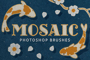 Mosaic Tile Photoshop Brushes by Pixelbuddha