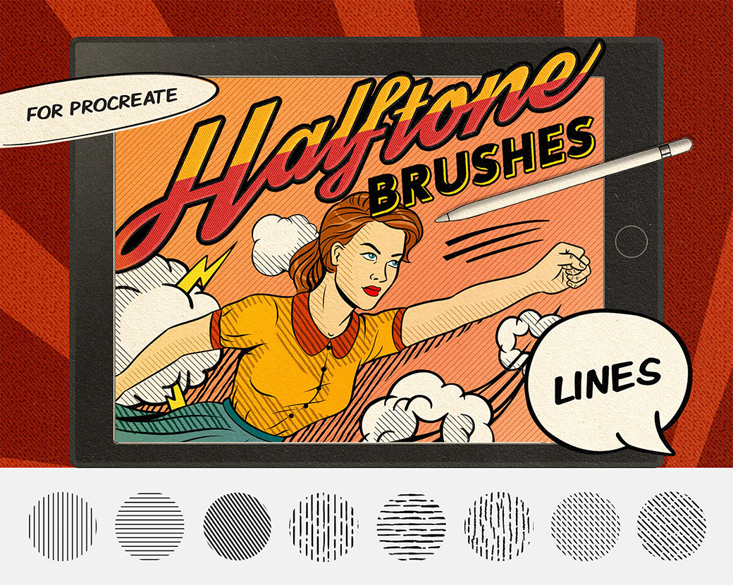 free halftone procreate brushes