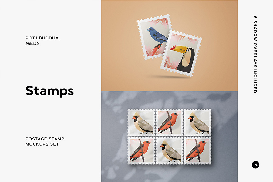 Postage Stamp Mockups by Pixelbuddha