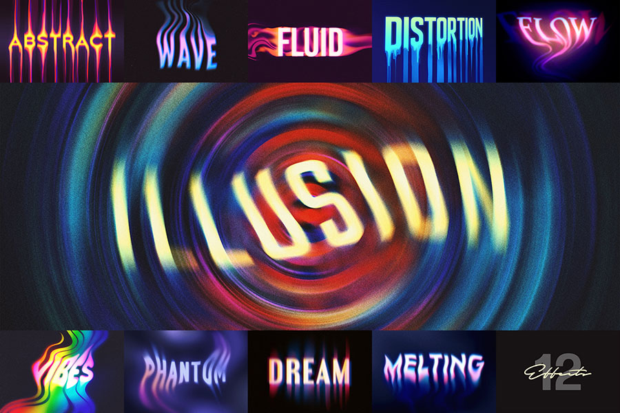 Melting Illusion Text Effects by Pixelbuddha