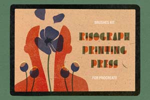 Printing Press Procreate Brushes