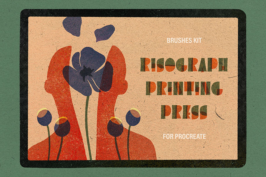 Printing Press Procreate Brushes by Pixelbuddha