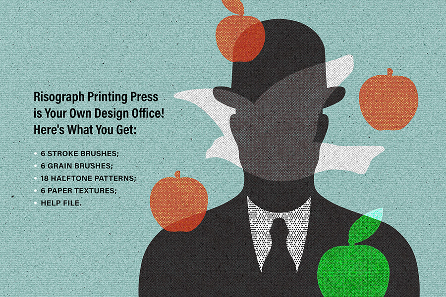 Printing Press Illustrator Brushes by Pixelbuddha