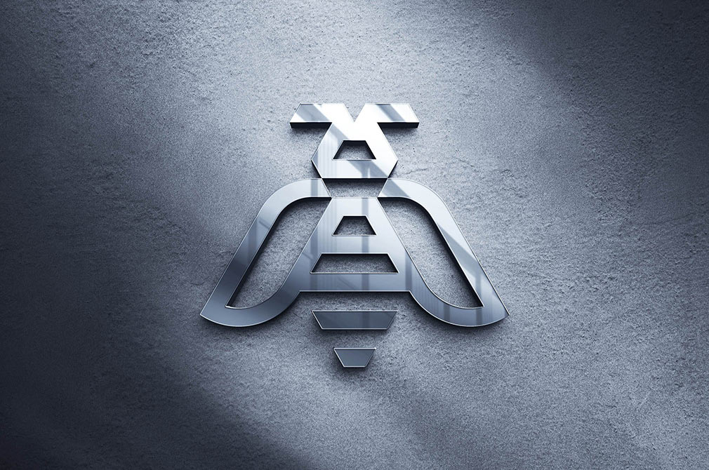 Reflection glass logo mockup
