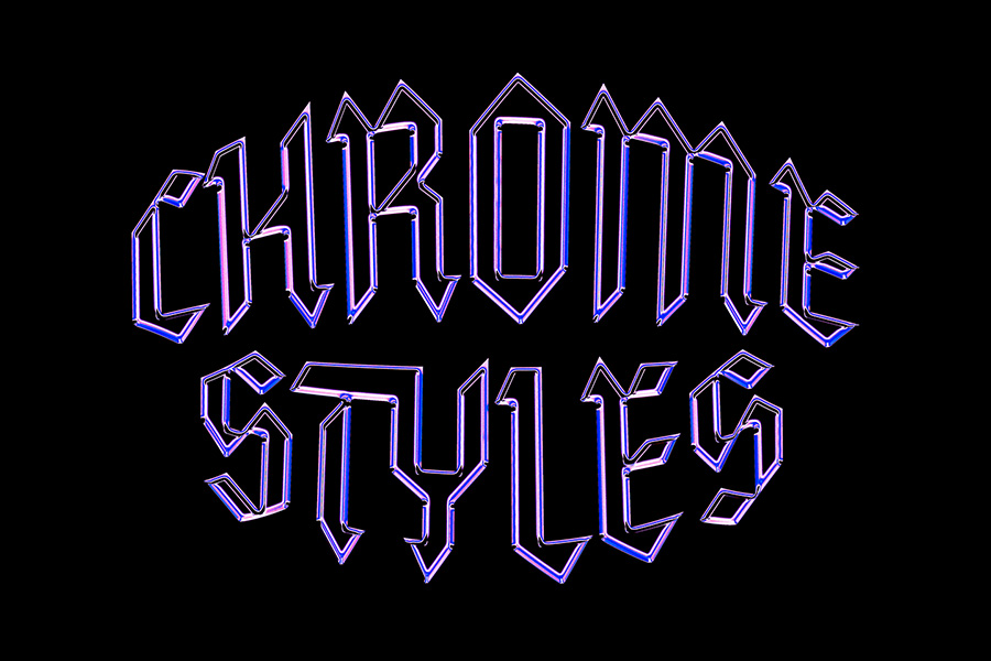 Galactic Chrome Text Styles by Pixelbuddha