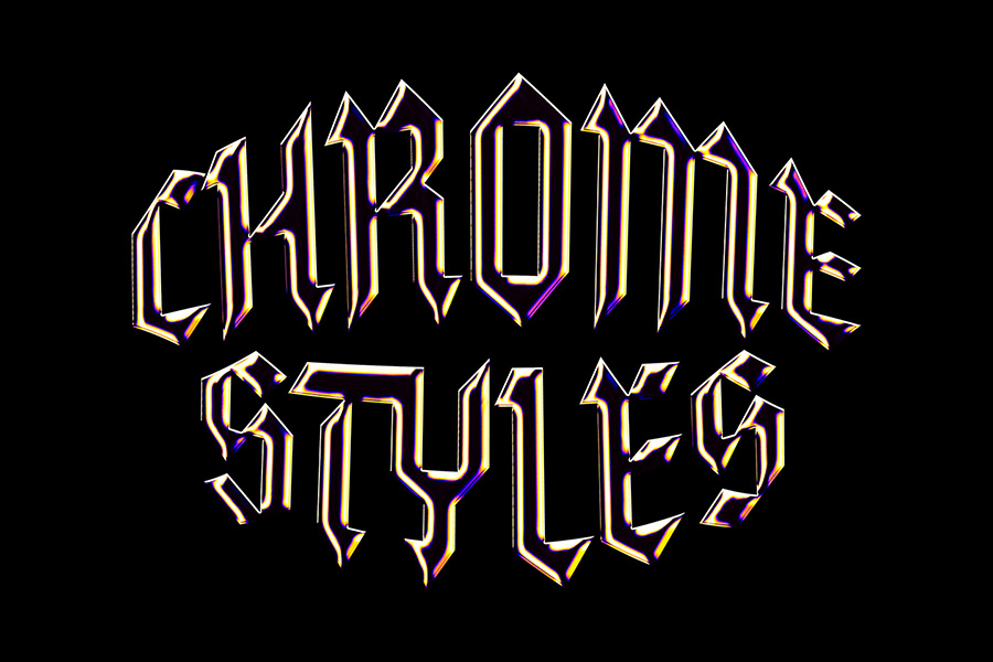 Galactic Chrome Text Styles by Pixelbuddha
