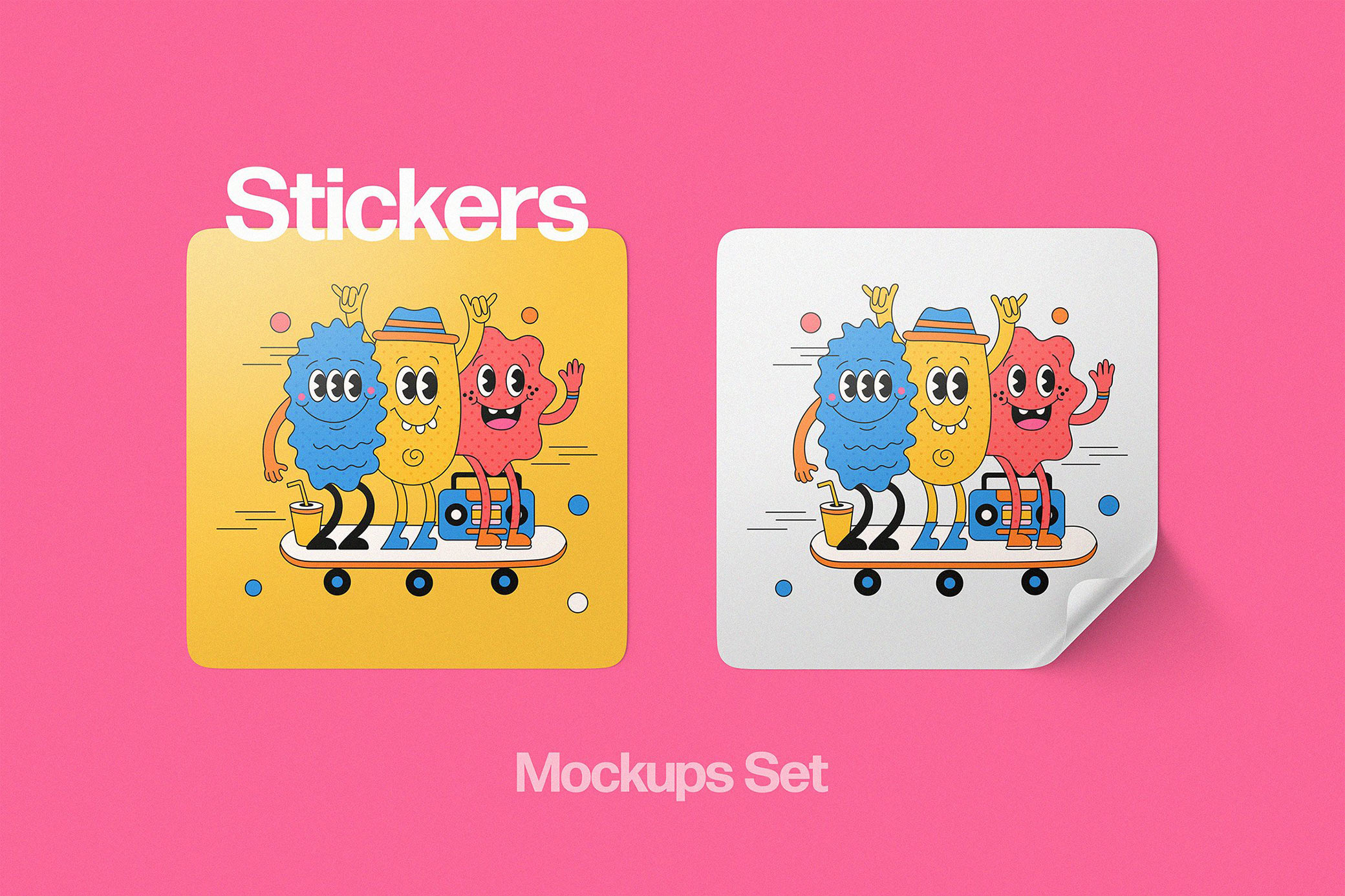 Download Square Sticker Mockups