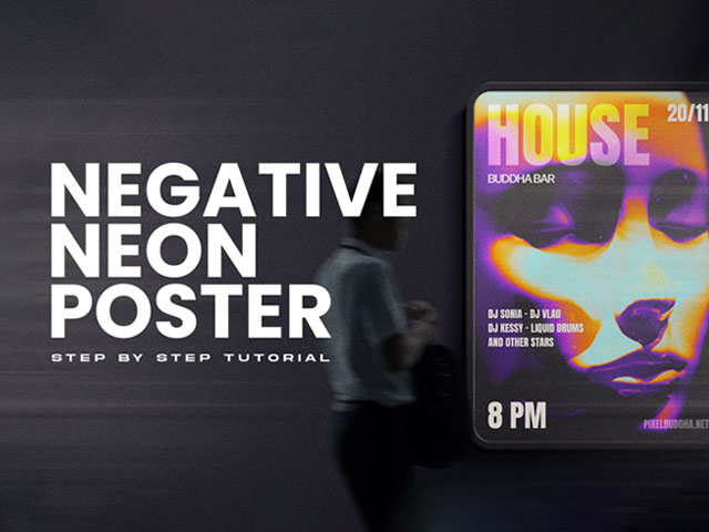 How to Create a Poster Design with Neon Negative Photo Effect