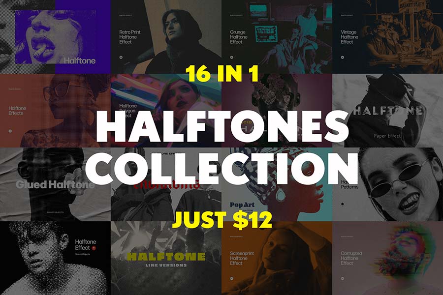 16 in One: Halftones Collection by Pixelbuddha