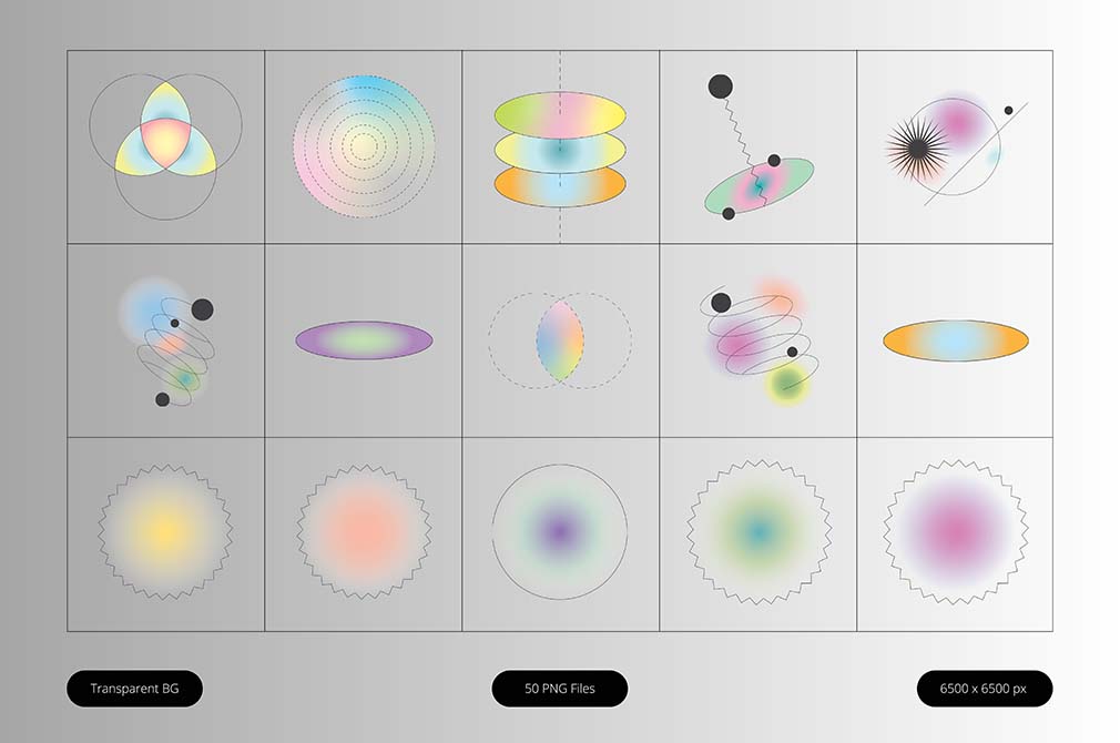 Gradient Glow Orbit Shapes