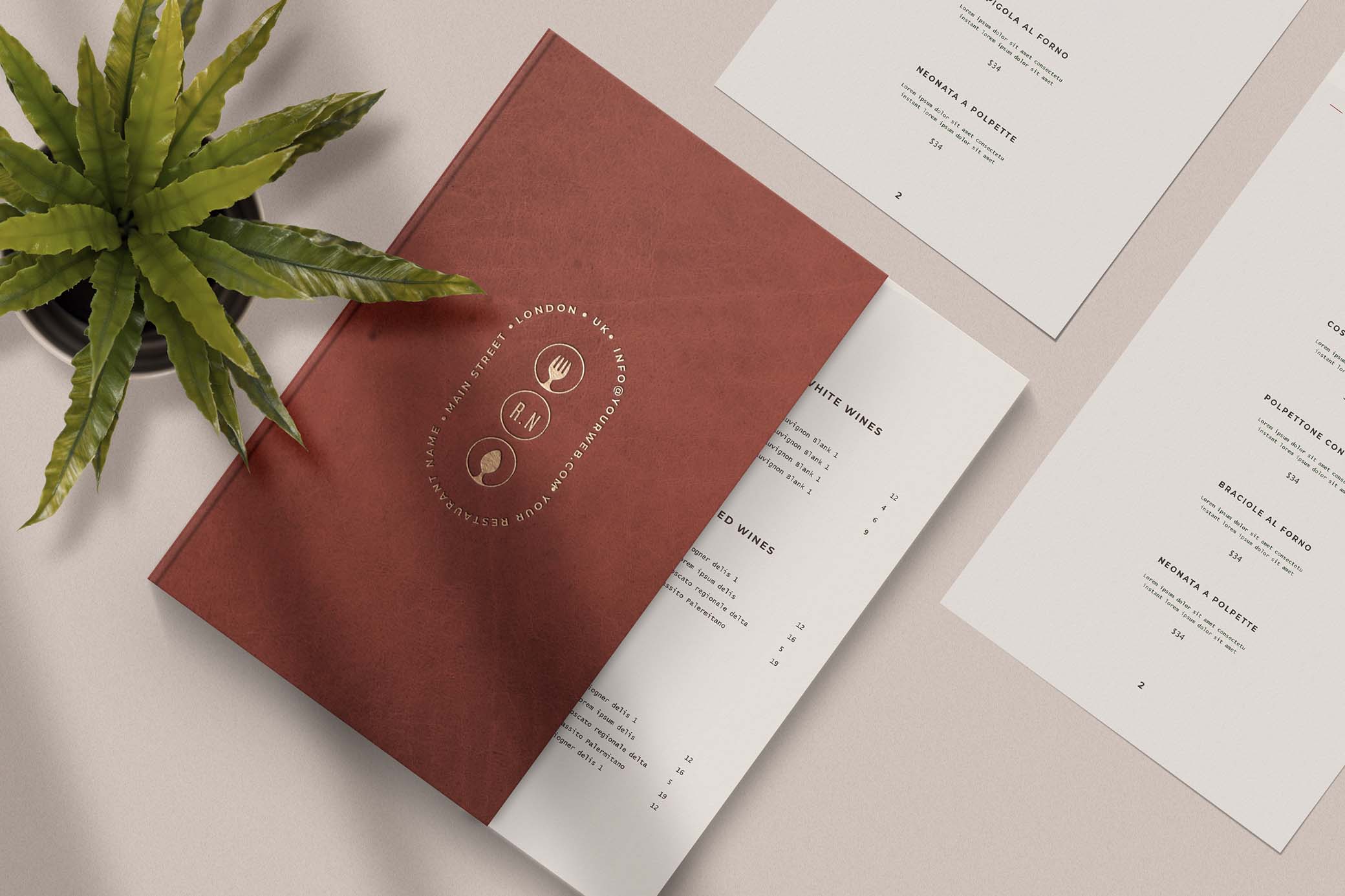 Restaurant Menu Mockup