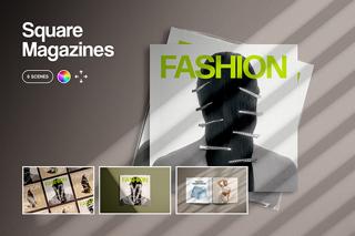 Download Square Magazine Mockups Collection