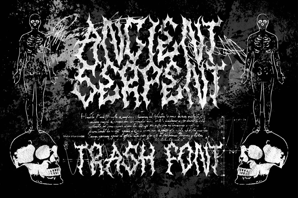 Download ANCIENT SERPENT — Trash Metal Font
