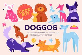 DOGGOS | Clipart + Patterns