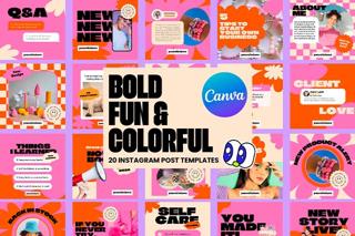 Download Bold Fun & Colorful Instagram Post Templates