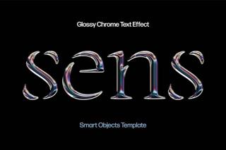 Download Glossy Chrome Text Effect