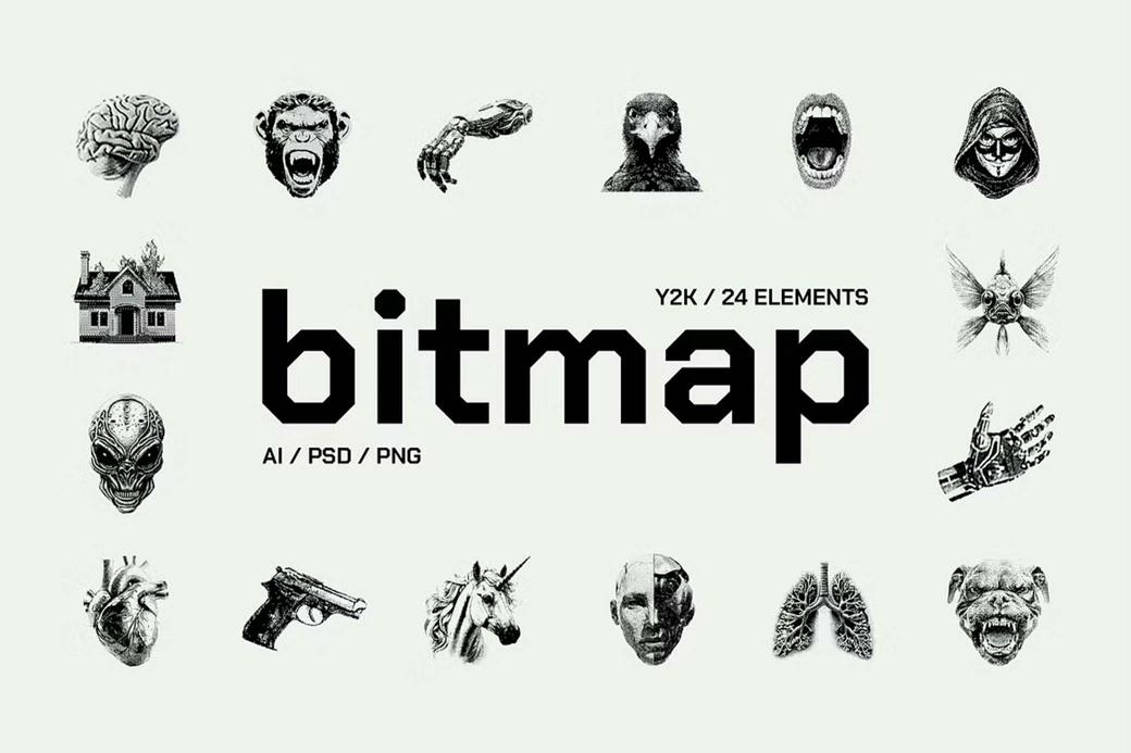 Y2K Dithering Bitmap Elements