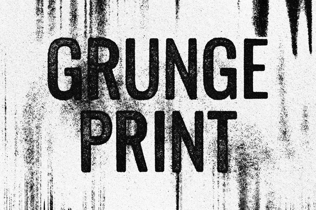Download Grunge Print Text Effect