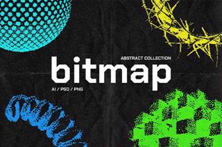 Abstract Dithering Bitmap Shapes