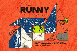 RUNNY — 30 Transparent PNG Textures