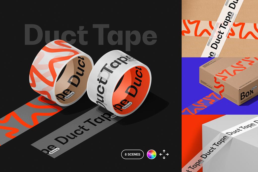 Download Duct Tape & Box Mockups Set
