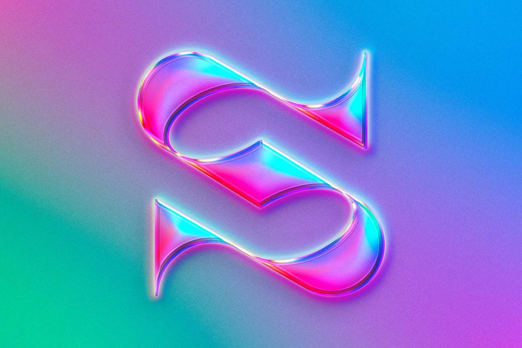 Glossy Holography Text & Logo Effect
