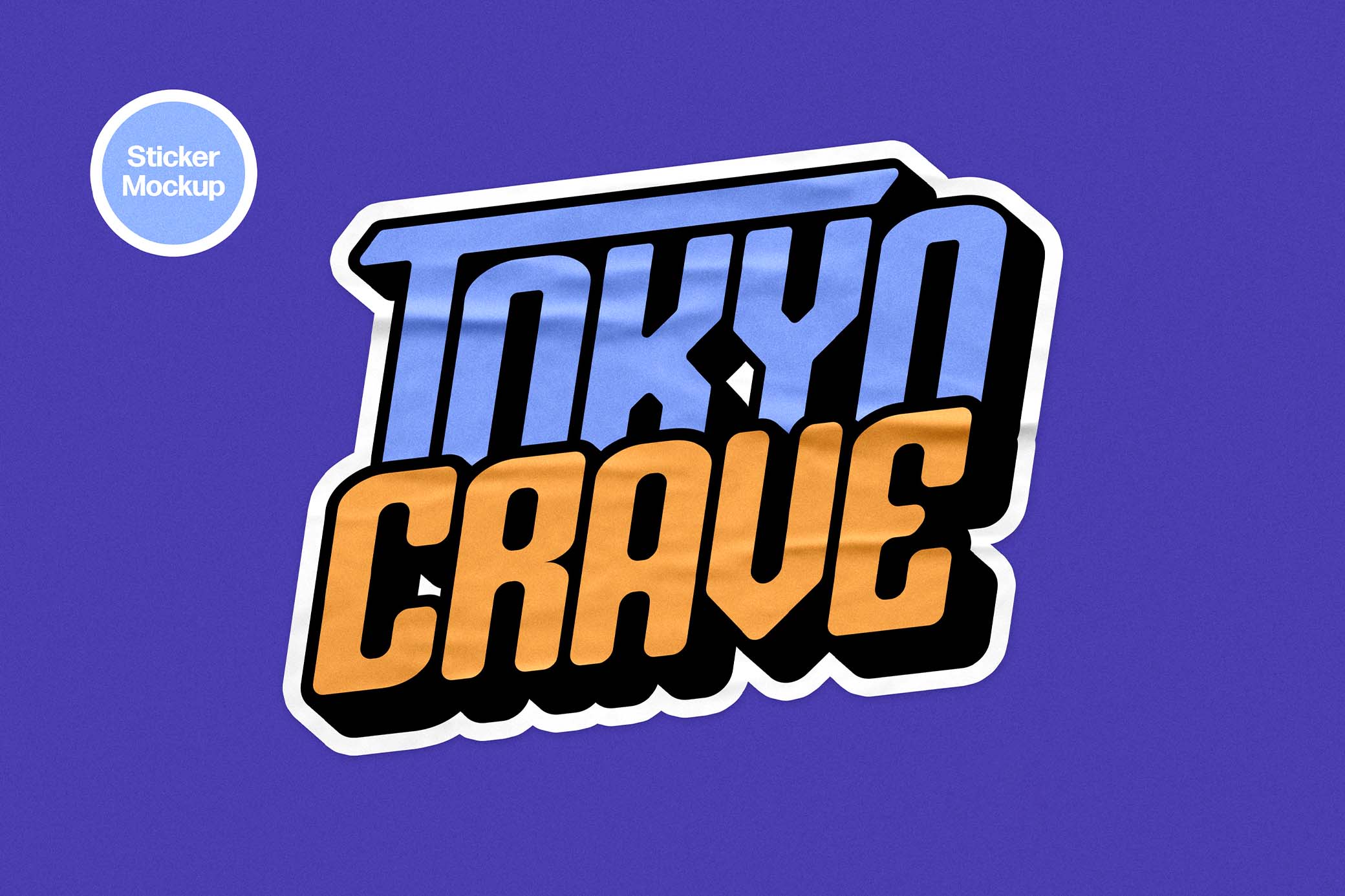 Download Wrinkled Glossy Sticker Mockup