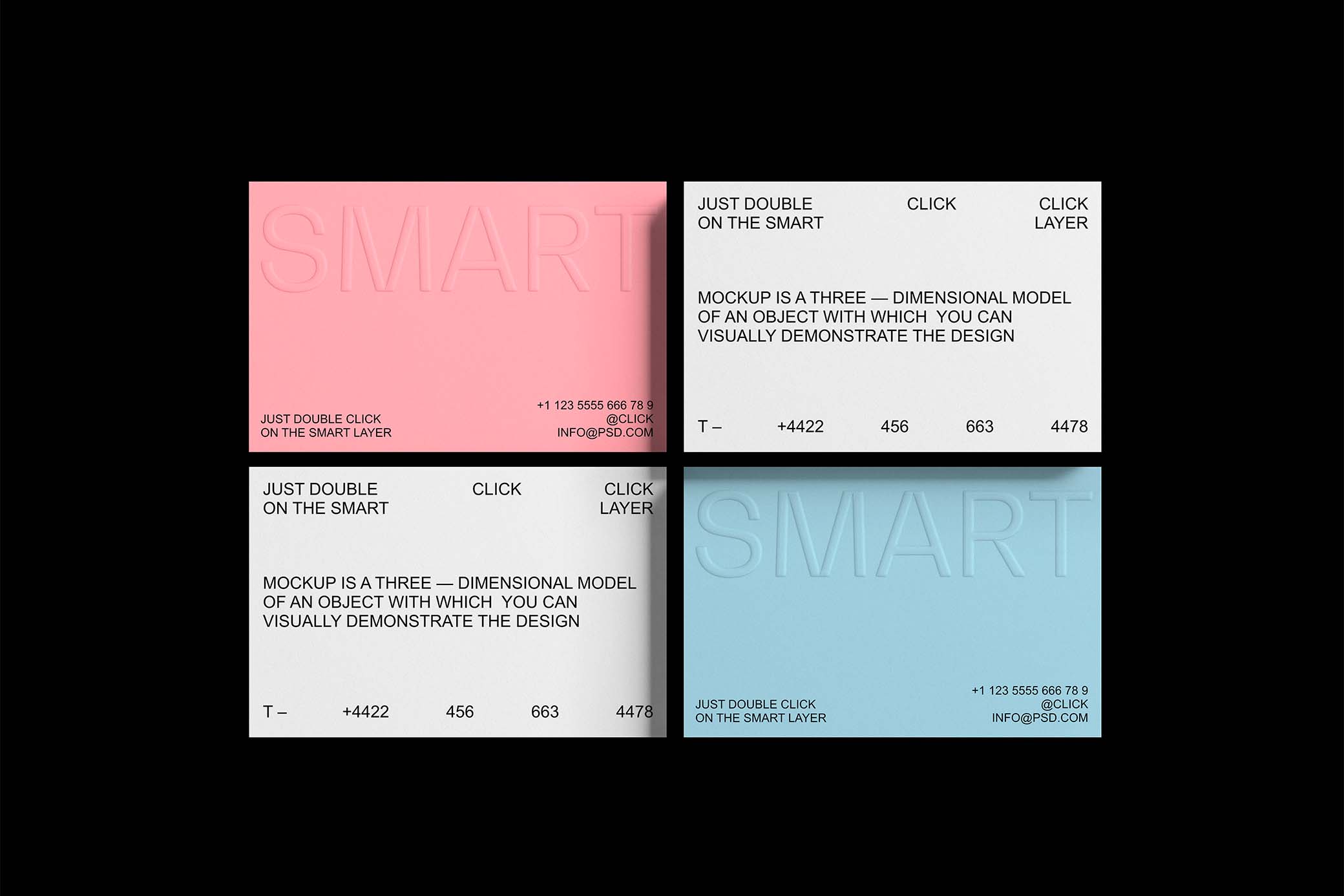 Download Embossed Business Cards Mockup