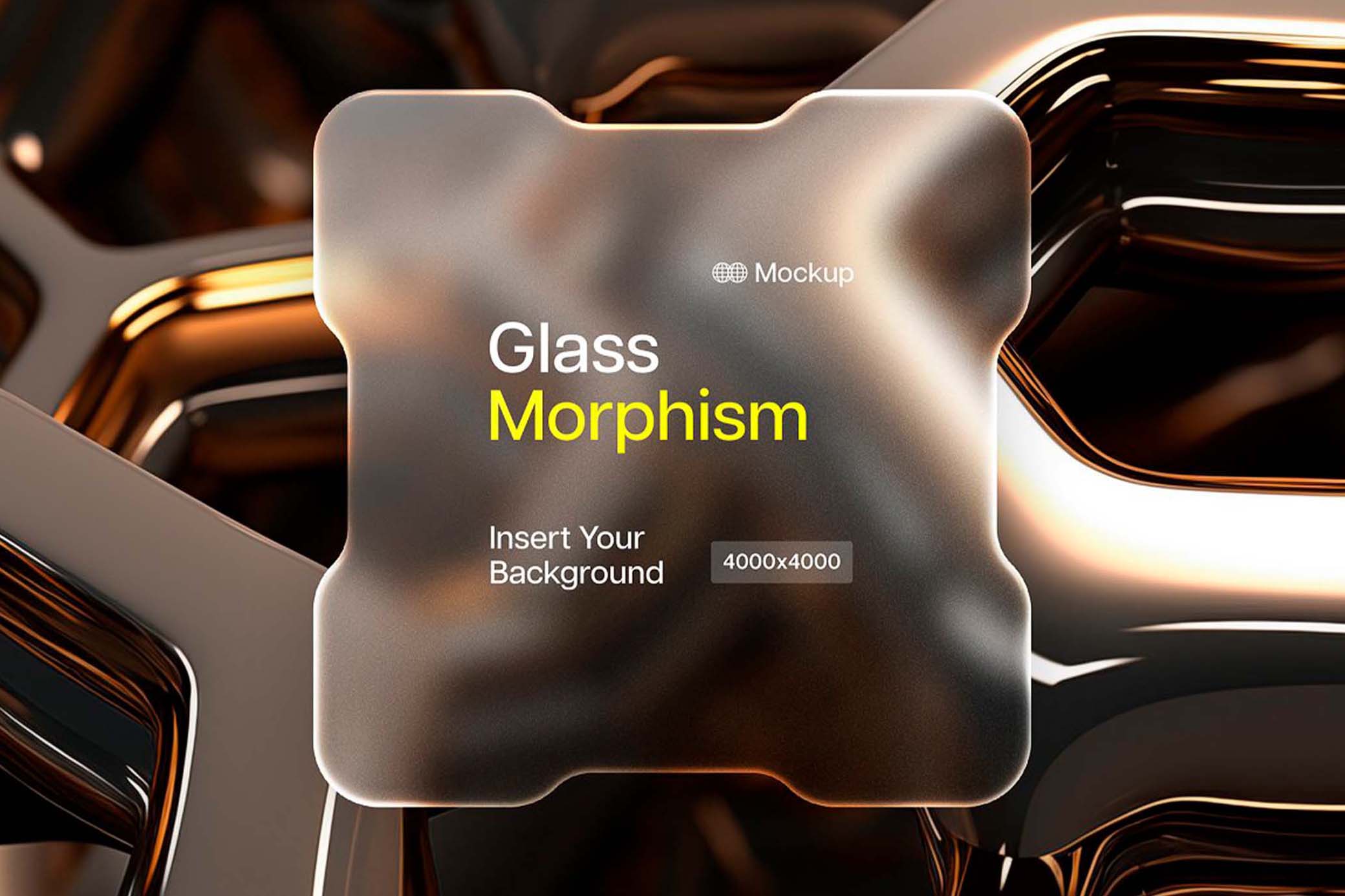 Glass Morphism Chip Card Mockup