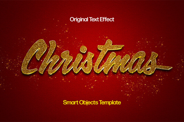 Christmas Gold Glitter Text Effect