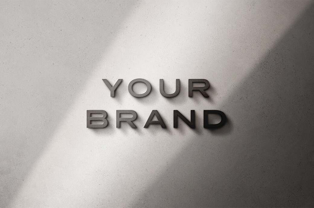 Luxury Chrome Sign Logo Mockup