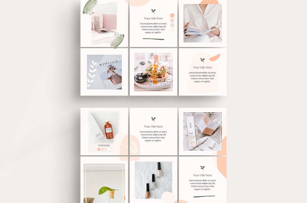 Peach Instagram Puzzle Template